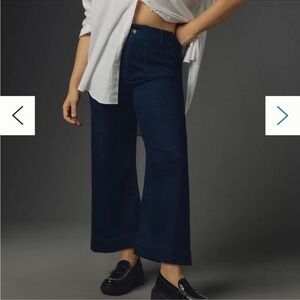 Anthropologie Maeve The Colette Crop High-Rise Wide Leg Jeans Sz. 32 Petite